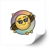 Thumbnail for Cool Planet Saturn With Sunglasses Sticker | Funny Retro Space Groovy Vinyl Decal