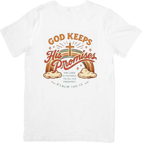 Thumbnail for God Keeps His Promises Cross Rainbow T-Shirt | Christian Vintage Faith Psalm Graphic Tee | Faith Gift