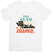 Thumbnail for Too Glam To Give A Damn Raccoon T-Shirt | Funny Vintage Bold Animal Quote Graphic Tee