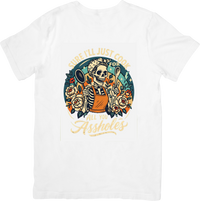 Thumbnail for Sure Ill Cook For All You Skeleton Chef T-Shirt | Funny Floral Skull Kitchen Graphic Tee