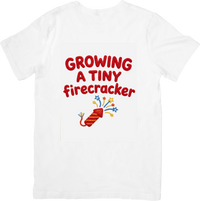 Thumbnail for Growing A Tiny Firecracker T-Shirt | Patriotic 4th Of July Pregnancy Announcement Graphic Tee | Maternity Gift