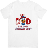 Thumbnail for Dad Est 2026 Americas 250th Duck Uncle Sam T-Shirt | Patriotic 4th Of July New Dad Graphic Tee | Father's Day Gift