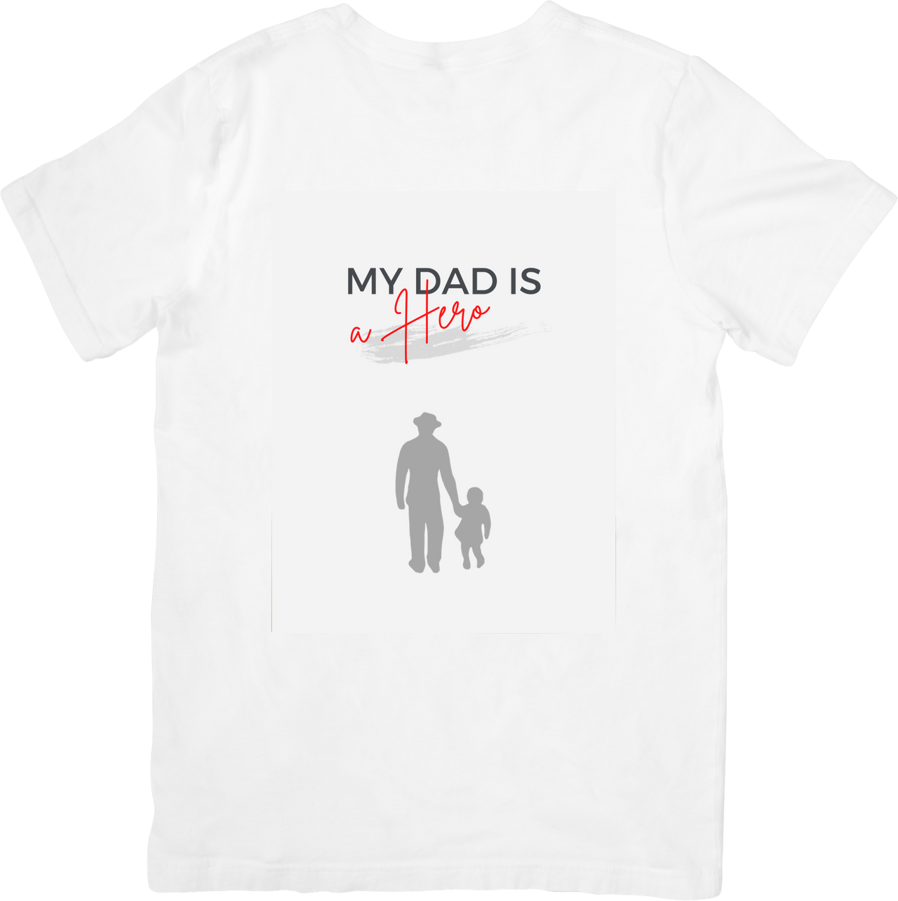 My Dad Is A Hero T-Shirt | Minimalist Father And Child Silhouette Graphic Tee | Dad Gift
