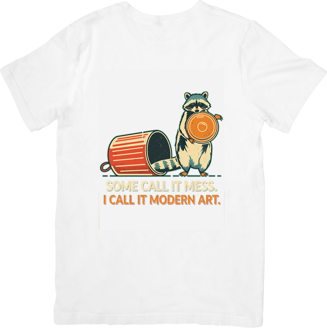 Some Call It Mess I Call It Modern Art Raccoon T-Shirt | Funny Retro Artist Animal Graphic Tee