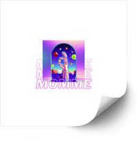 Thumbnail for Aesthetic Momme Cosmic Hand Purple Portal Sticker | Y2K Vaporwave Holographic Mom Vinyl Decal