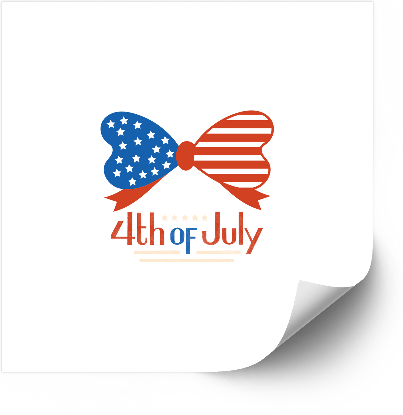 4th Of July Stars And Stripes American Bow Sticker | Patriotic American Flag Ribbon Vinyl Decal