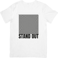 Thumbnail for Stand Out Optical Illusion Checkerboard T-Shirt | Bold Retro Y2K Typography Graphic Tee