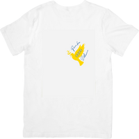 Thumbnail for Peace Dove Trumpet Pocket T-Shirt | Minimalist Boho Bird Script Graphic Tee