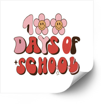 Thumbnail for 100 Days Of School Retro Daisy Groovy Sticker | Cute Floral Student Milestone Vinyl Decal