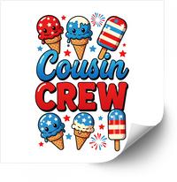 Thumbnail for Cousin Crew 4th Of July Ice Cream Popsicle Sticker | Patriotic Fun Summer Family Vinyl Decal