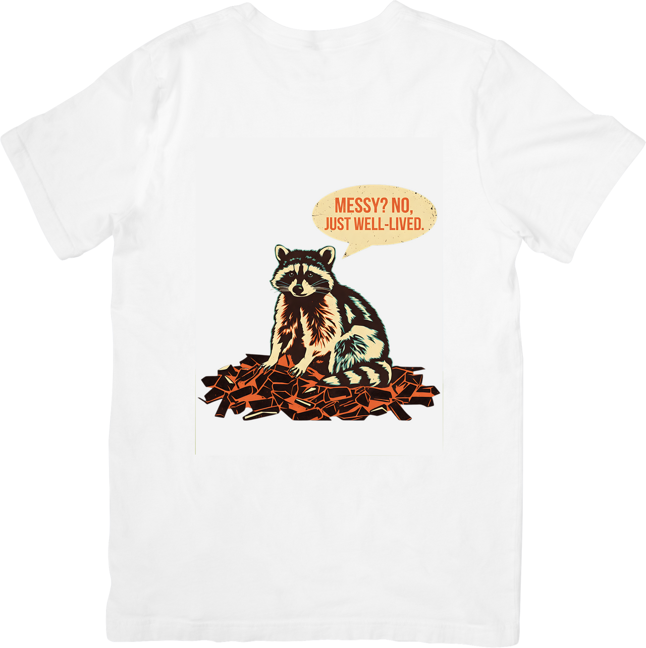 Messy Raccoon T-Shirt | Funny Vintage Trash Panda Graphic Tee | Humor Lover Gift