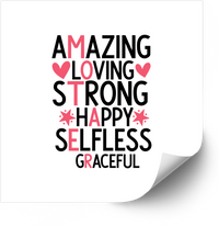 Thumbnail for Amazing Loving Strong Happy Selfless Graceful Mother Sticker | Bold Acrostic Heart Mom Quote Vinyl Decal