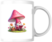 Thumbnail for Mushroom House Gnome Mug | Cute Reading Garden Gnome Coffee Mug | Whimsical Cozy Gift