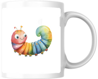 Thumbnail for Rainbow Caterpillar Mug | Cute Watercolor Bug Coffee Mug | Kids Nursery Gift