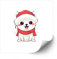 Thumbnail for Christmas Puppy Sticker | Kawaii Holiday Dog Vinyl Decal | Cute Pet Lover Gift